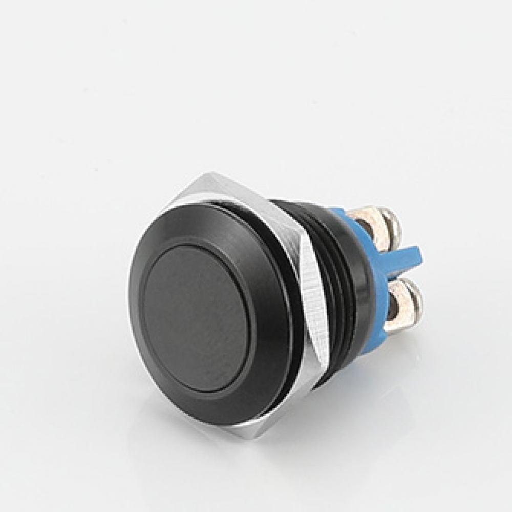 16mm cabinet door High Flat Domed switch on off metal black red blue reset momentary push button switch