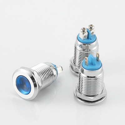 Lámpara indicadora 12 mm metal impermeable IP67 DC6V/220V terminales de cable de tornillo / pin luces indicadoras LED